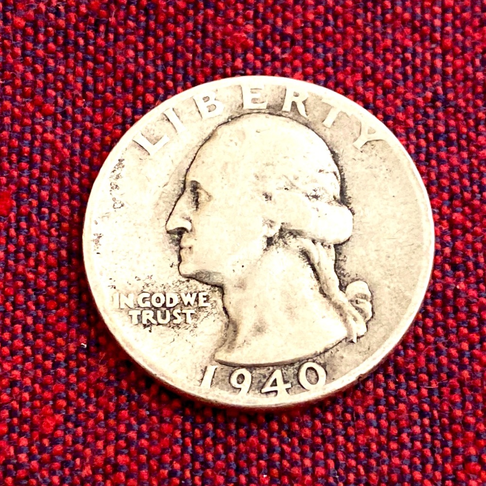 Vintage 1940 Washington Quarter 90% Silver